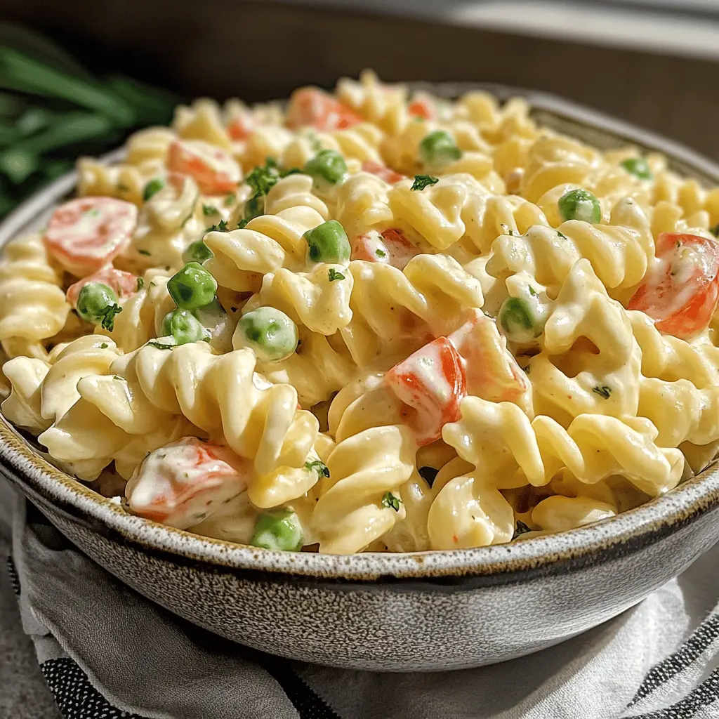 This Creamy Pasta Salad is a delightful blend of flavors, featuring tender pasta, crunchy veggies, and a rich, tangy dressing. Perfect for picnics, barbecues, or as a side dish at your next gathering, it’s quick to whip up and sure to impress! Save this recipe to enjoy a refreshing meal any time!