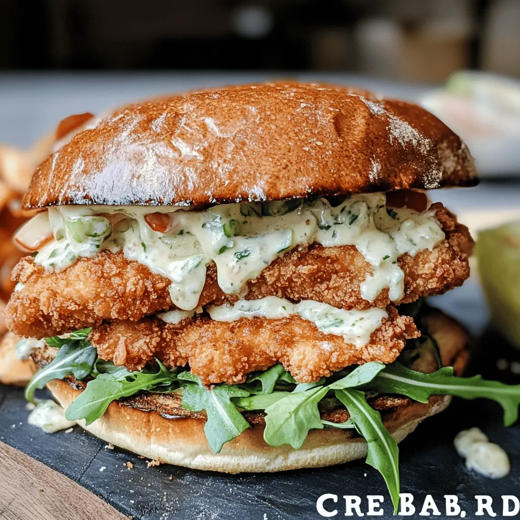 This Crispy Chicken Caesar Sandwich is a delicious twist on a classic favorite! Featuring golden, crispy chicken strips, fresh romaine lettuce, and creamy Caesar dressing all nestled in a soft bun, this sandwich is perfect for lunch or dinner. Save this recipe for your next meal and enjoy the satisfying crunch and savory flavors that everyone will love!