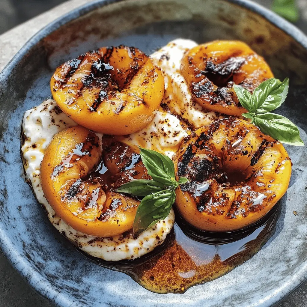 Sweet, juicy grilled peaches drizzled with honey and paired with creamy mascarpone make for a delightful summer treat. This easy recipe showcases the natural flavors of fresh peaches, bringing a warm twist to dessert or breakfast. Perfect for gatherings or a cozy evening at home, be sure to save this delicious option to impress your family and friends!
