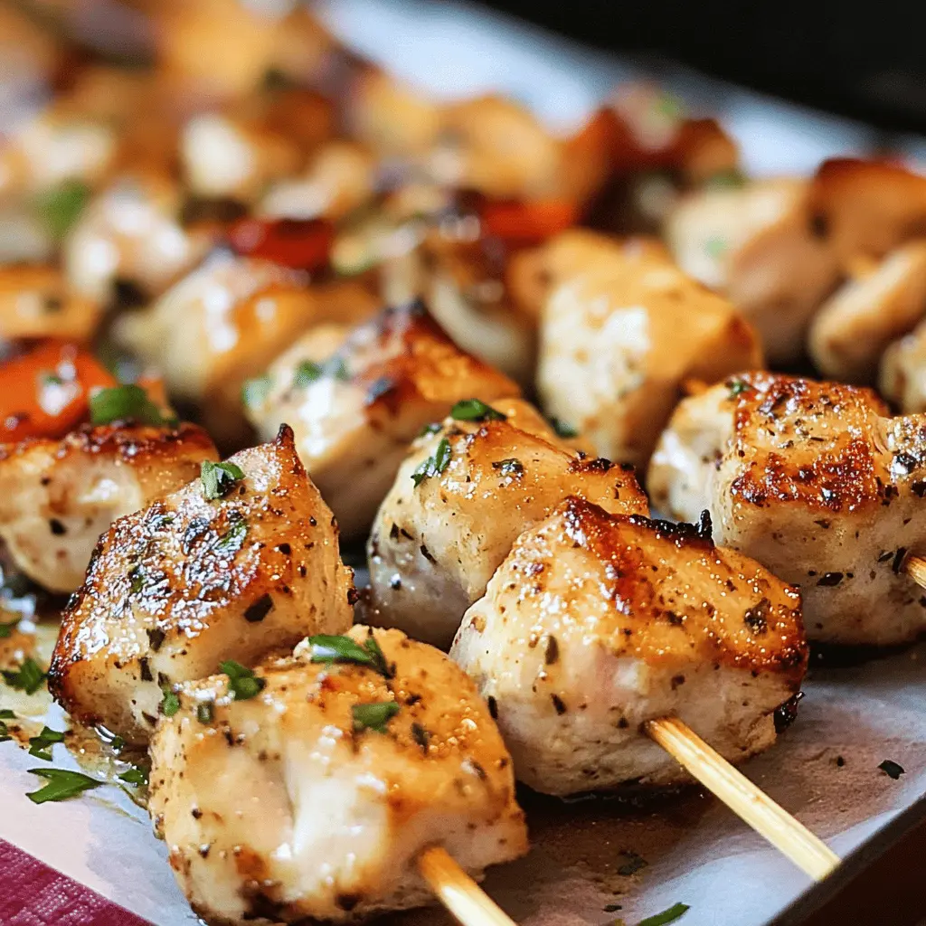 Spice up your dinner with these delicious oven-baked chicken kabobs! Juicy chicken chunks marinated in flavorful herbs and spices are skewered with colorful bell peppers and onions, making for a vibrant and tasty meal. Perfect for family gatherings or casual weeknight dinners. Save this recipe for a fun and easy dinner idea that's sure to impress!
