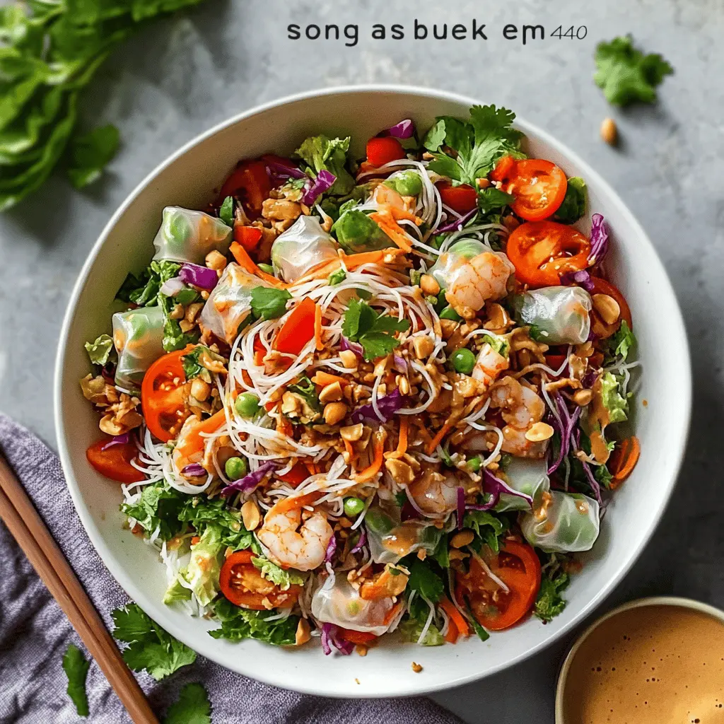 Easy Spring Roll Salad with Peanut Dressing