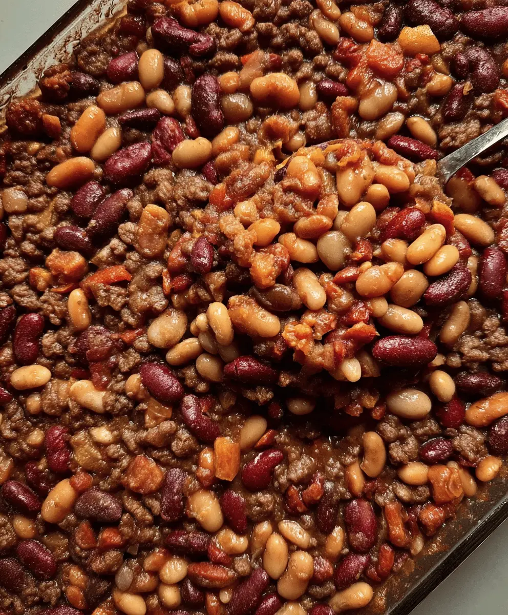 Easy Vintage Calico Beans with Ground Beef and Bacon