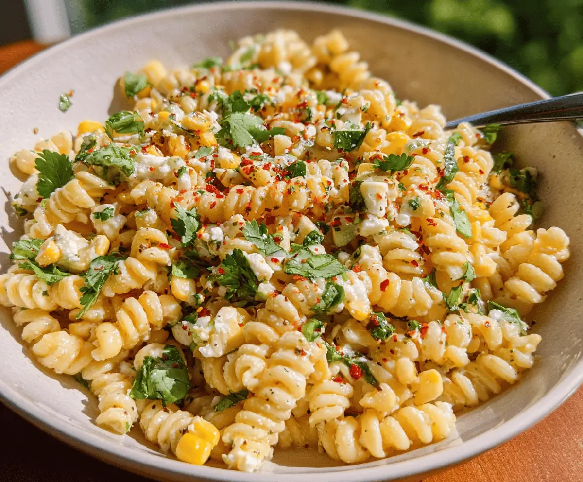 Easy Mexican Street Corn Pasta Salad With Few Ingredients