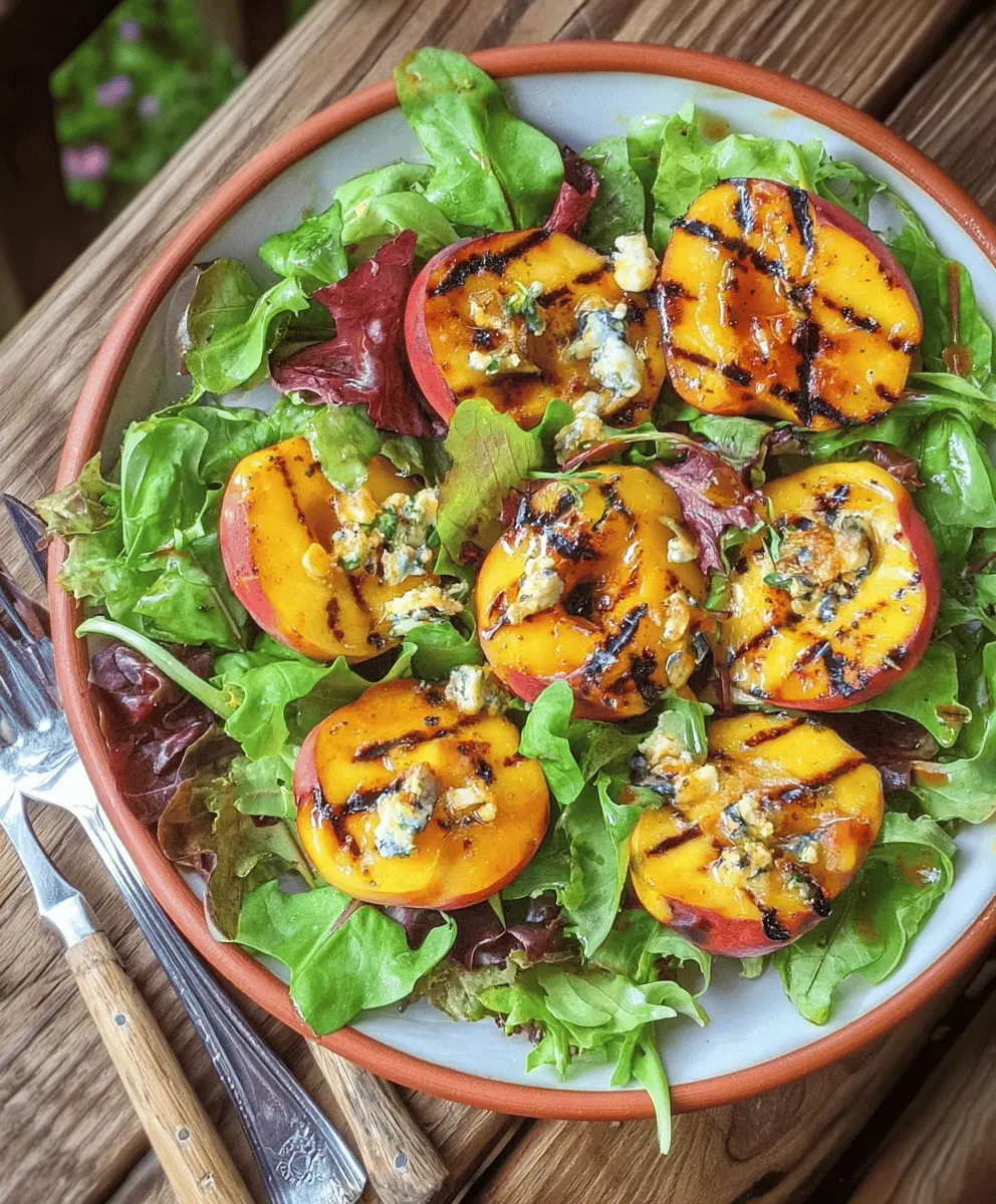 Easy Summer Grilled Peach Salad with Honey Vinaigrette