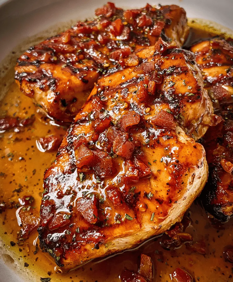 Easy Grilled Chicken with Spicy Honey Bacon Glaze