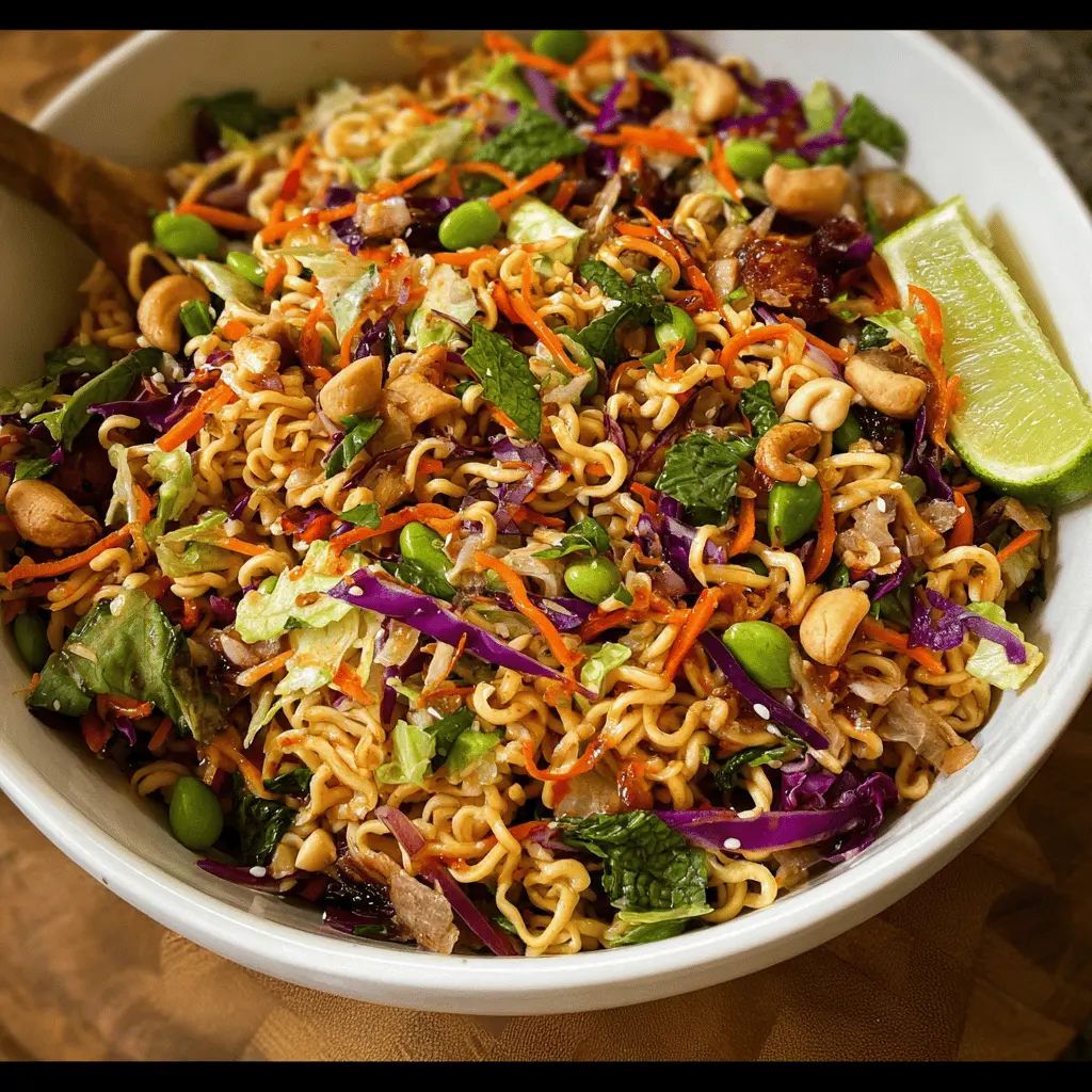 Easy Asian Ramen Salad with Crunchy Veggies