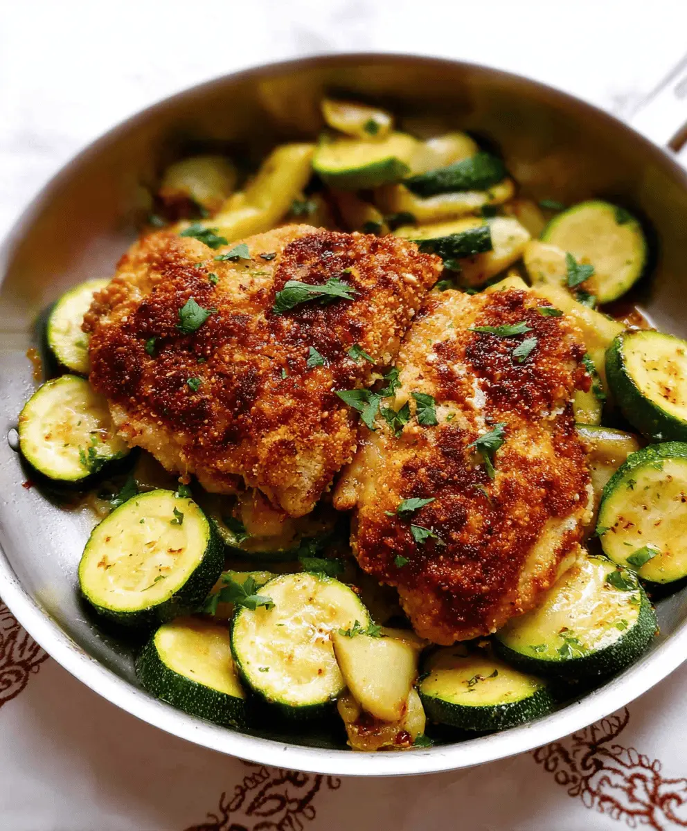 Easy Crispy Parmesan Garlic Chicken with Zucchini