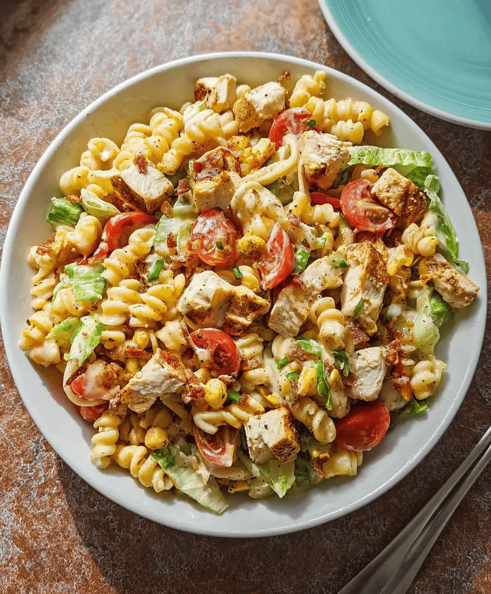 Easy Chicken Club Pasta Salad Recipe
