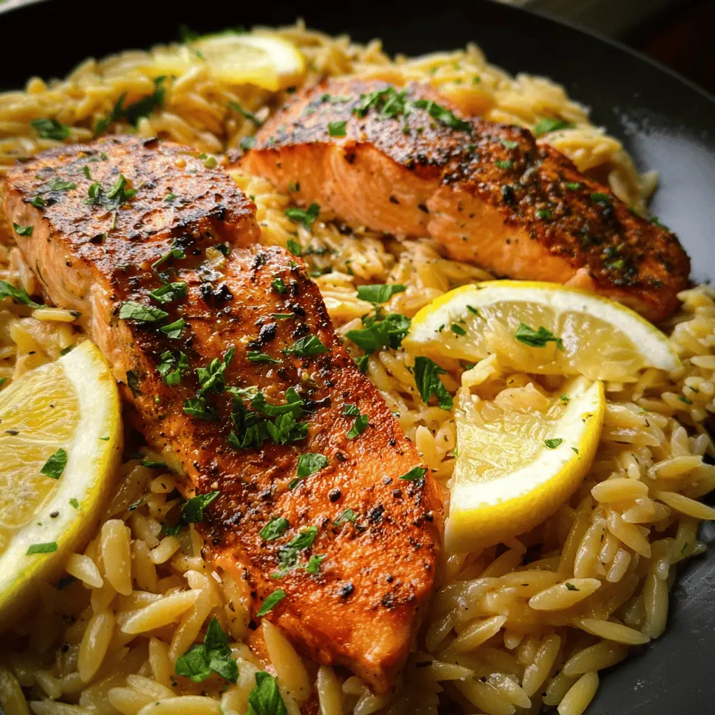 Easy Seared Salmon with Lemon Orzo Recipe