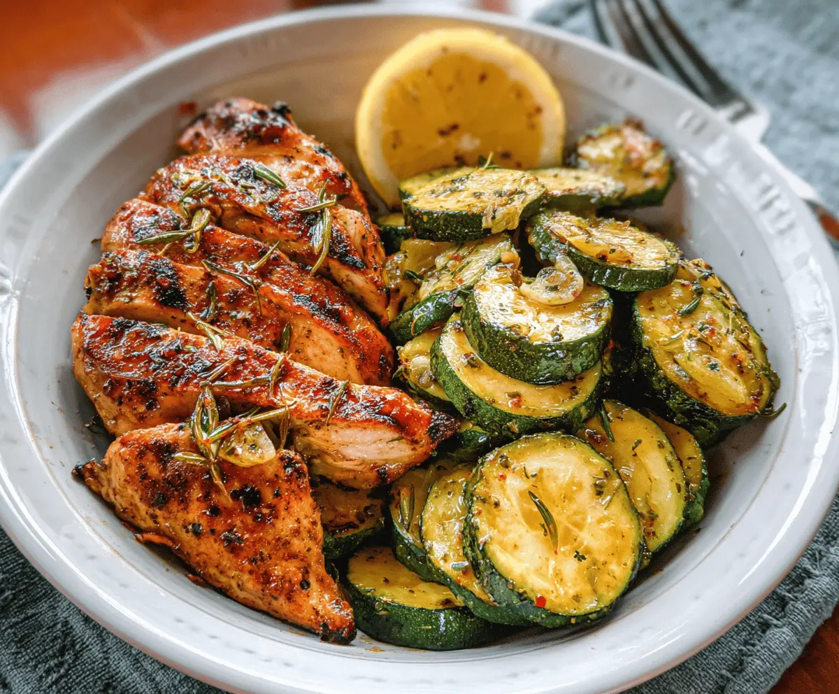 Easy Asado Chicken with Sauteed Lemon Zucchini