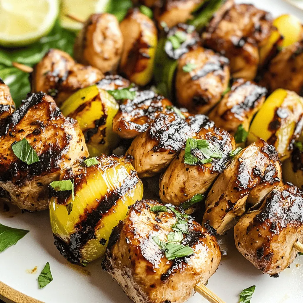 Easy Grilled Garlic Balsamic Chicken Kabobs