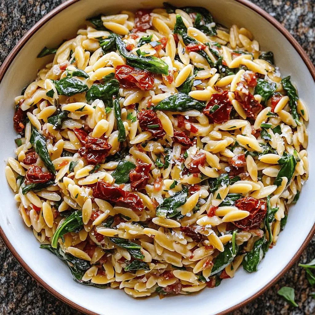 Easy Sun Dried Tomato and Spinach Orzo Recipe