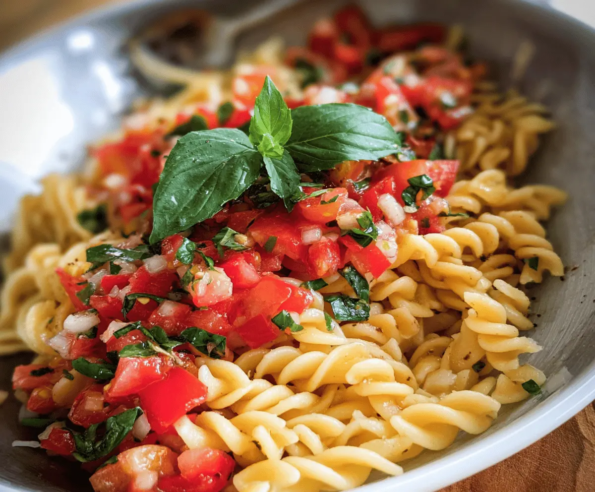 Easy Bruschetta Pasta Salad Recipe