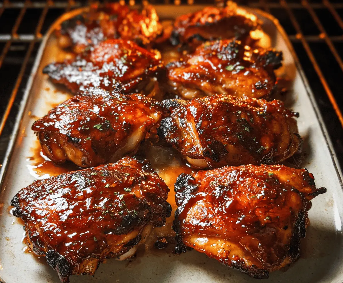 Easy Caramelized BBQ Chicken Thighs in Oven