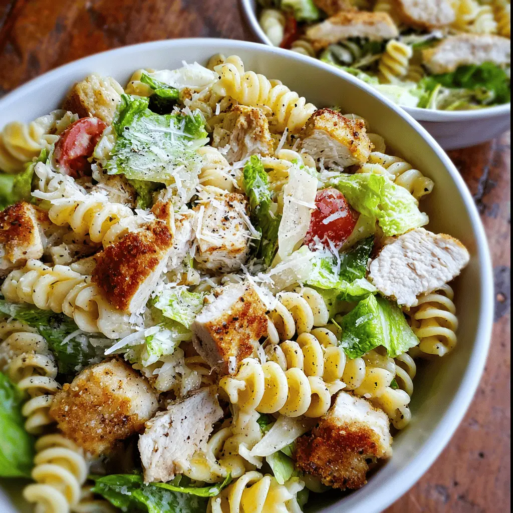 Easy Chicken Caesar Pasta Salad Recipe