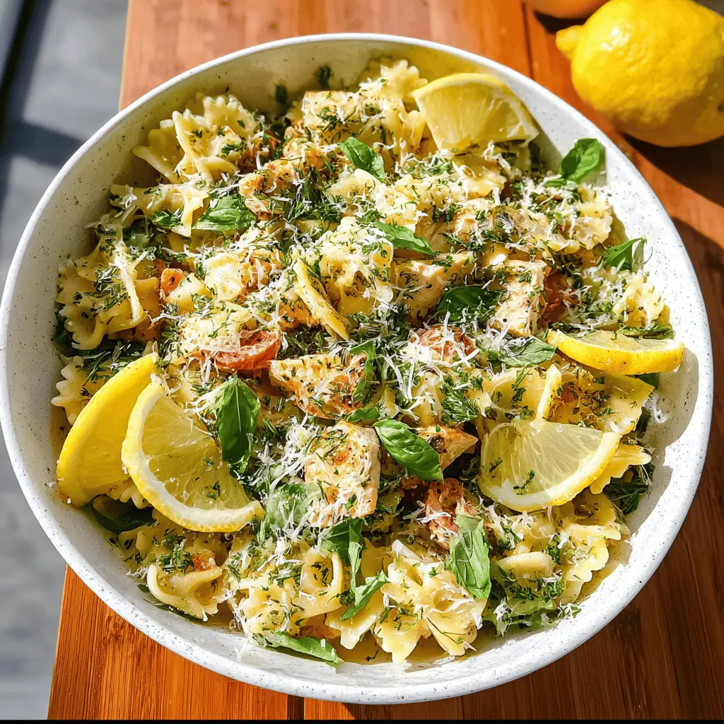 Easy Herby Lemon Chicken Pasta Salad Recipe
