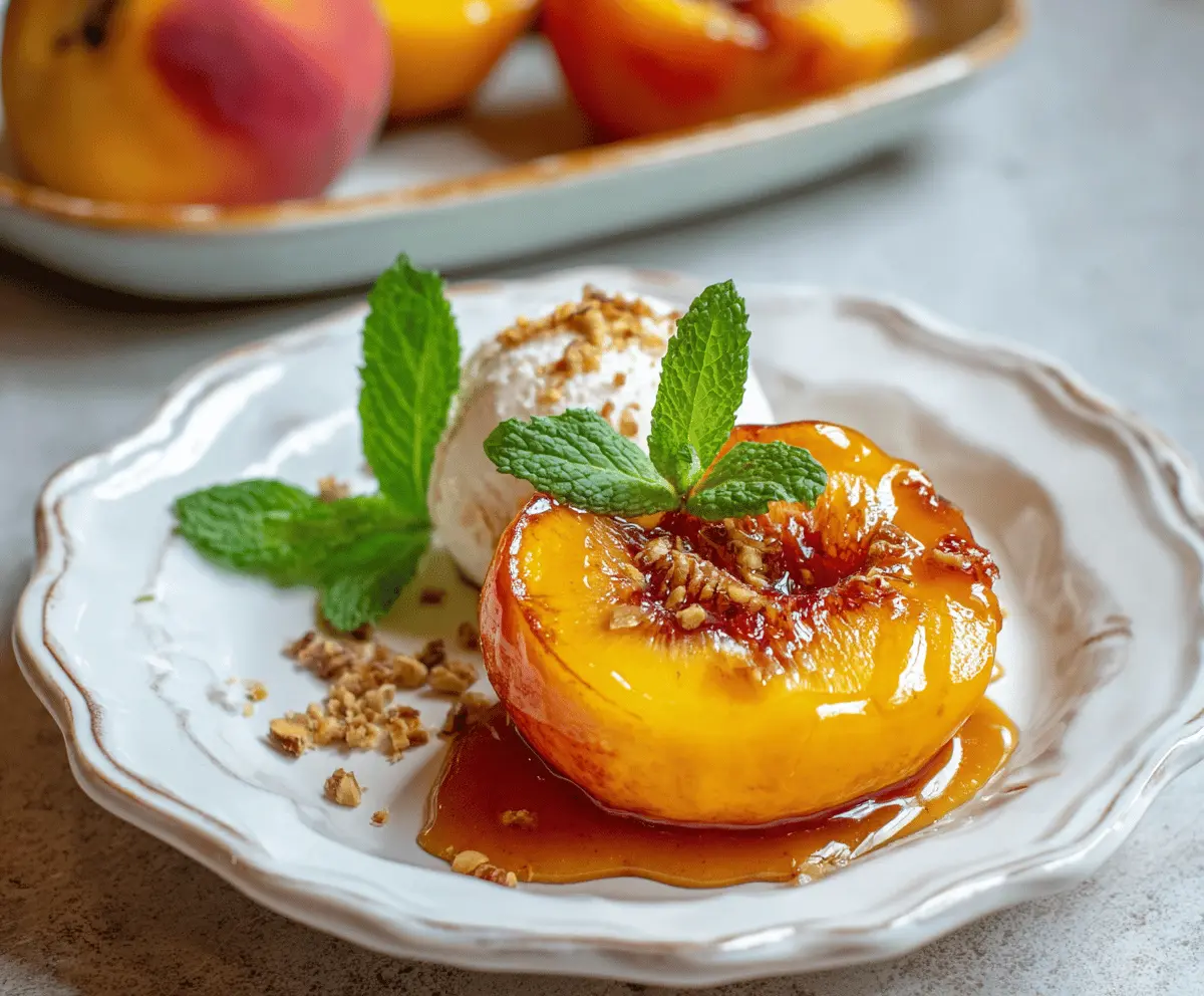 Easy Honey Roasted Peaches Clean Eating Dessert