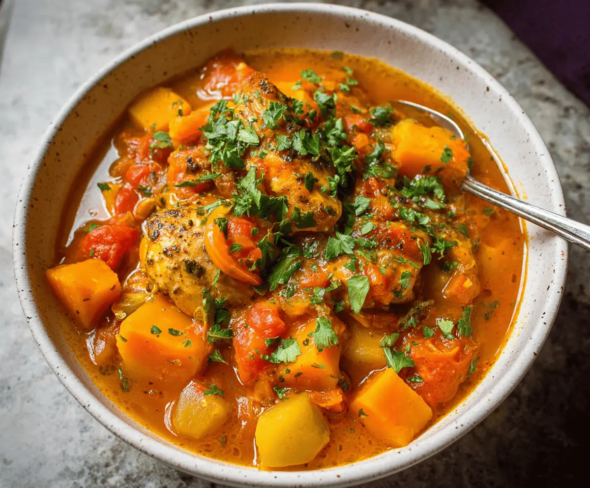 Cozy Chicken Stew With Butternut Squash