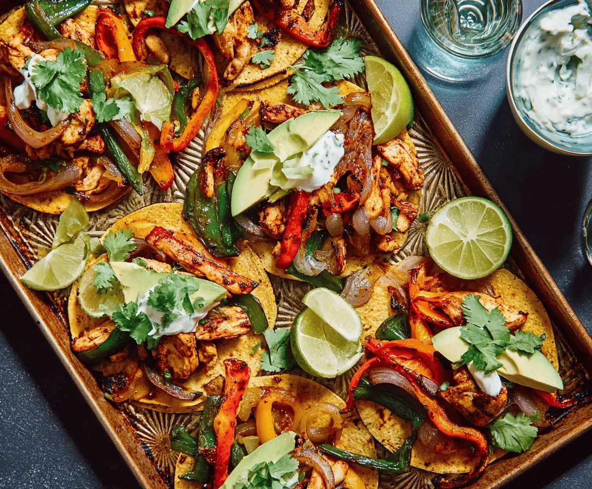 Easy Sheet Pan Poblano Chicken Fajitas