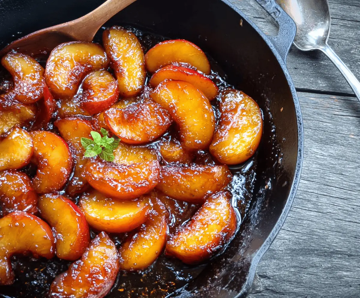 Easy Caramelized Skillet Peaches Recipe
