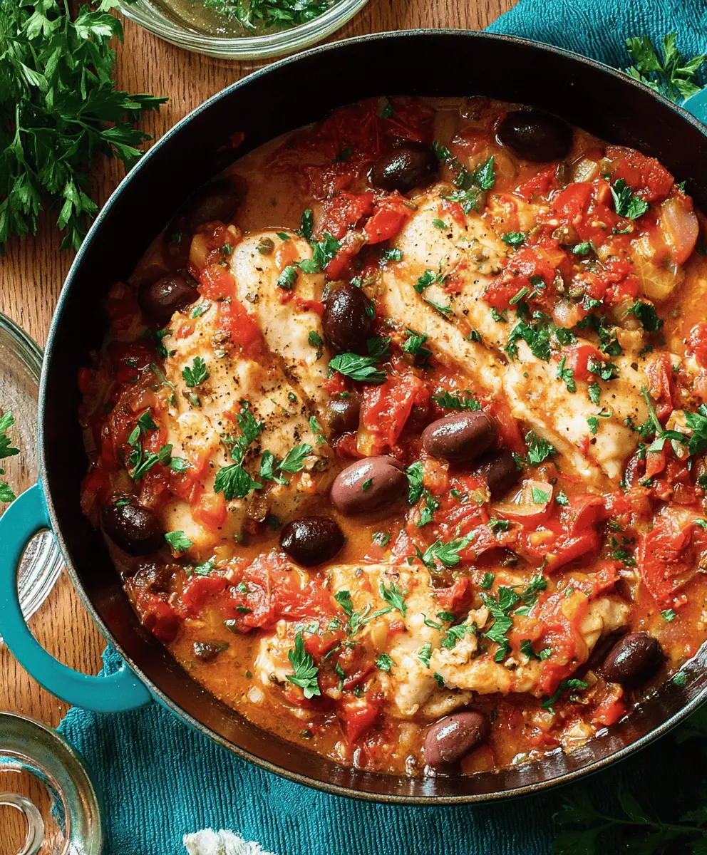 Easy Savory Fish Puttanesca Mediterranean Recipe
