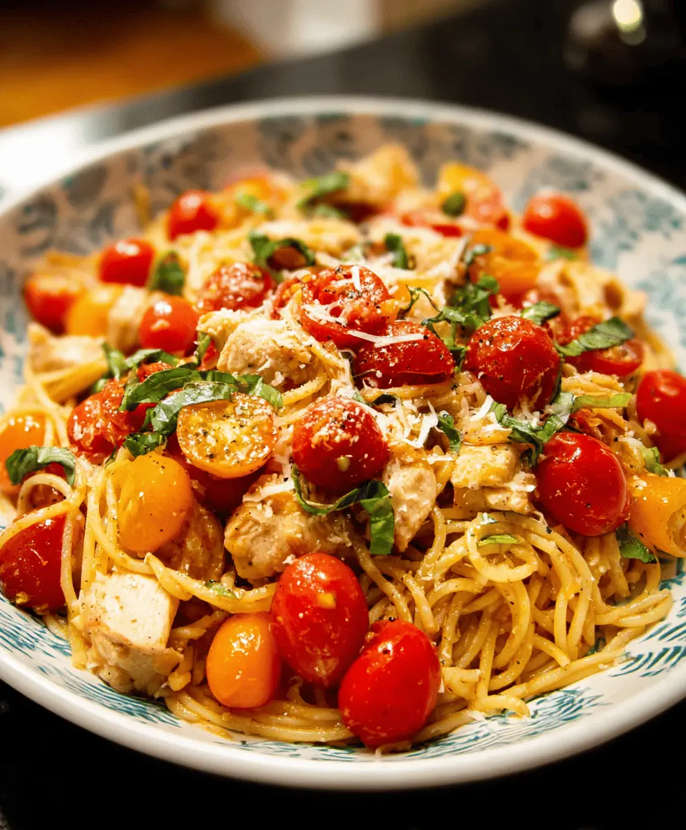 Quick Cherry Tomato Chicken Pasta Recipe