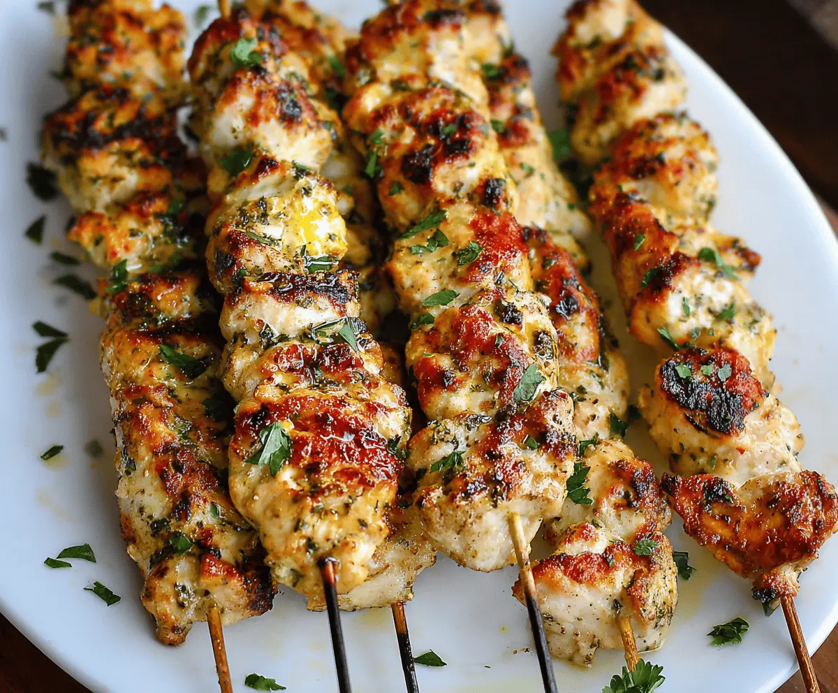 Juicy Garlic Parmesan Chicken Kebabs Recipe