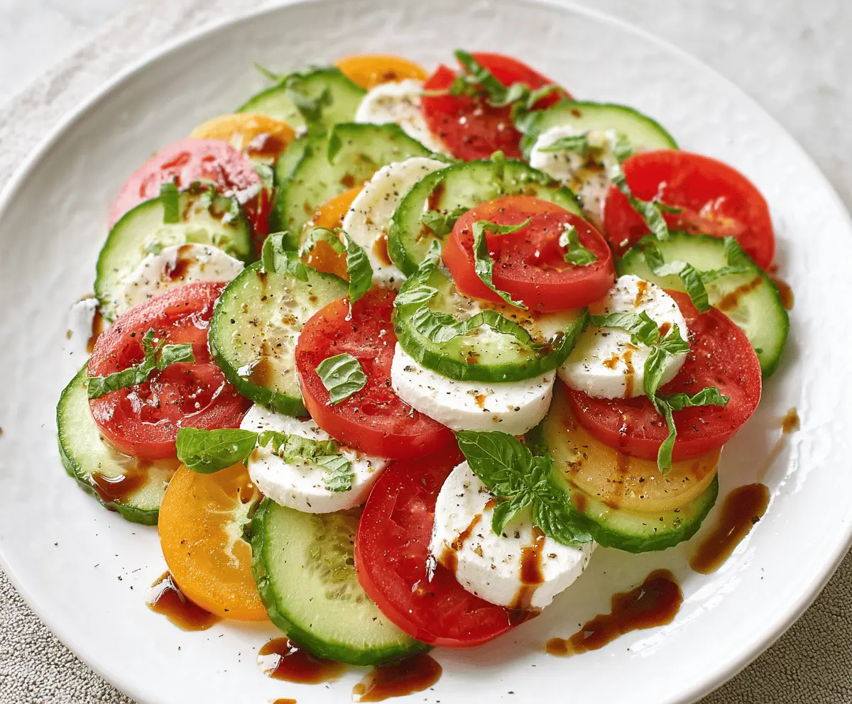 Easy Cucumber Caprese Salad Recipe