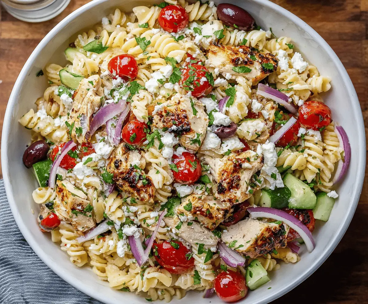 Easy Mediterranean Chicken Pasta Salad Recipe