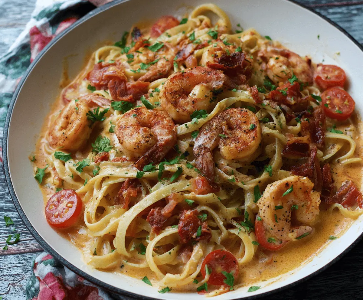 Creamy Cajun Shrimp Pasta with Fresh Tomatoes