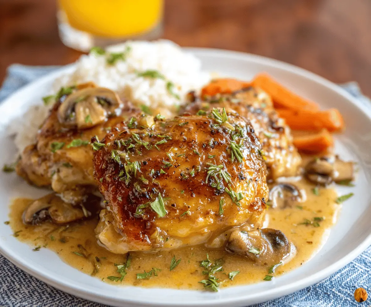 Easy Crockpot Chicken Thighs With Creamy Gravy