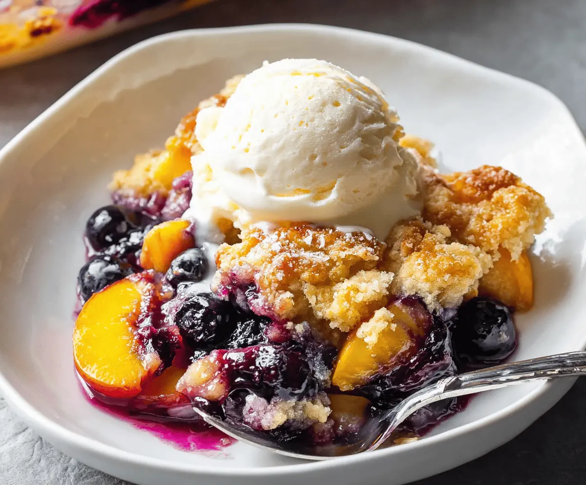 Easy Peach and Blueberry Cobbler Recipe