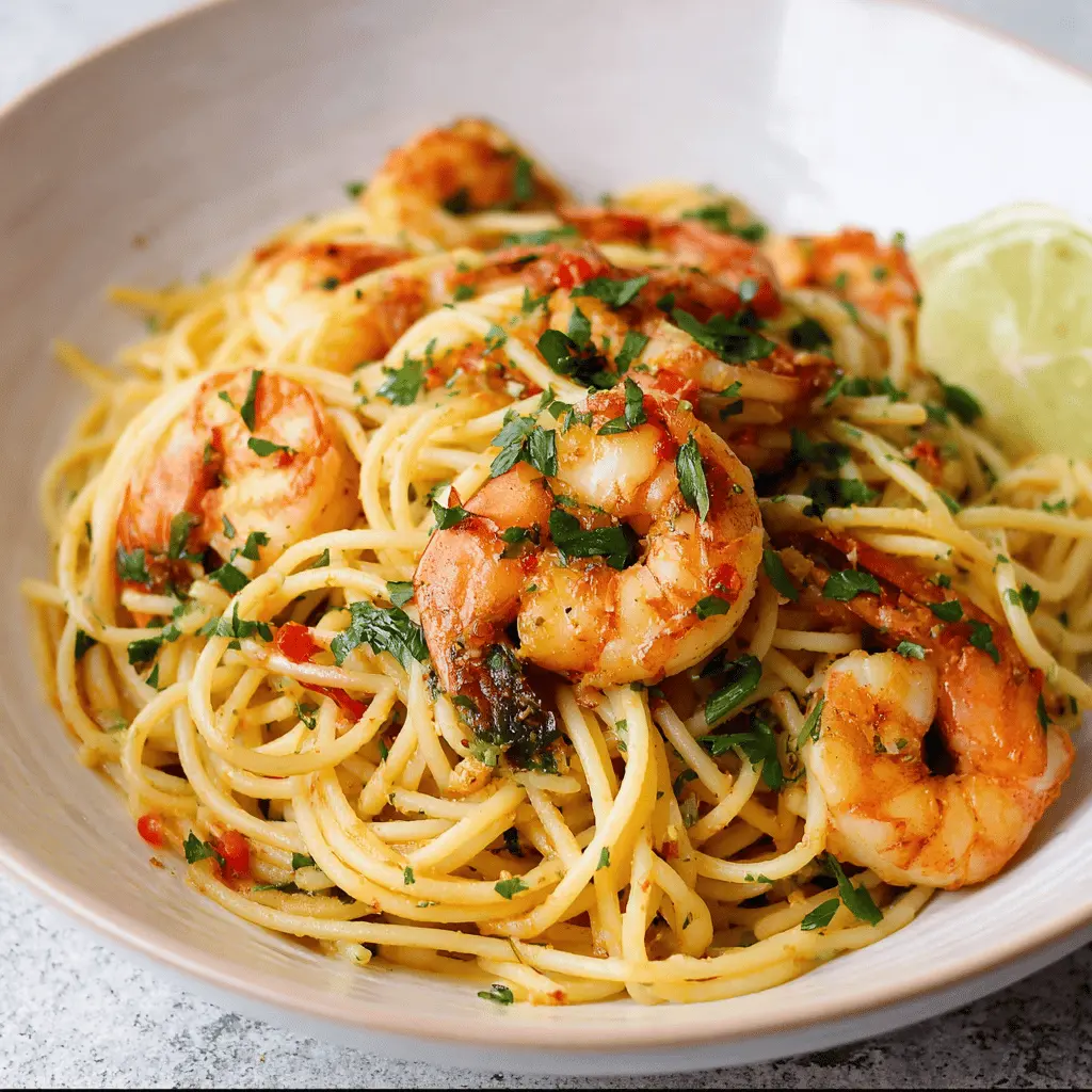 Easy Chilli Garlic Prawn Pasta Recipe