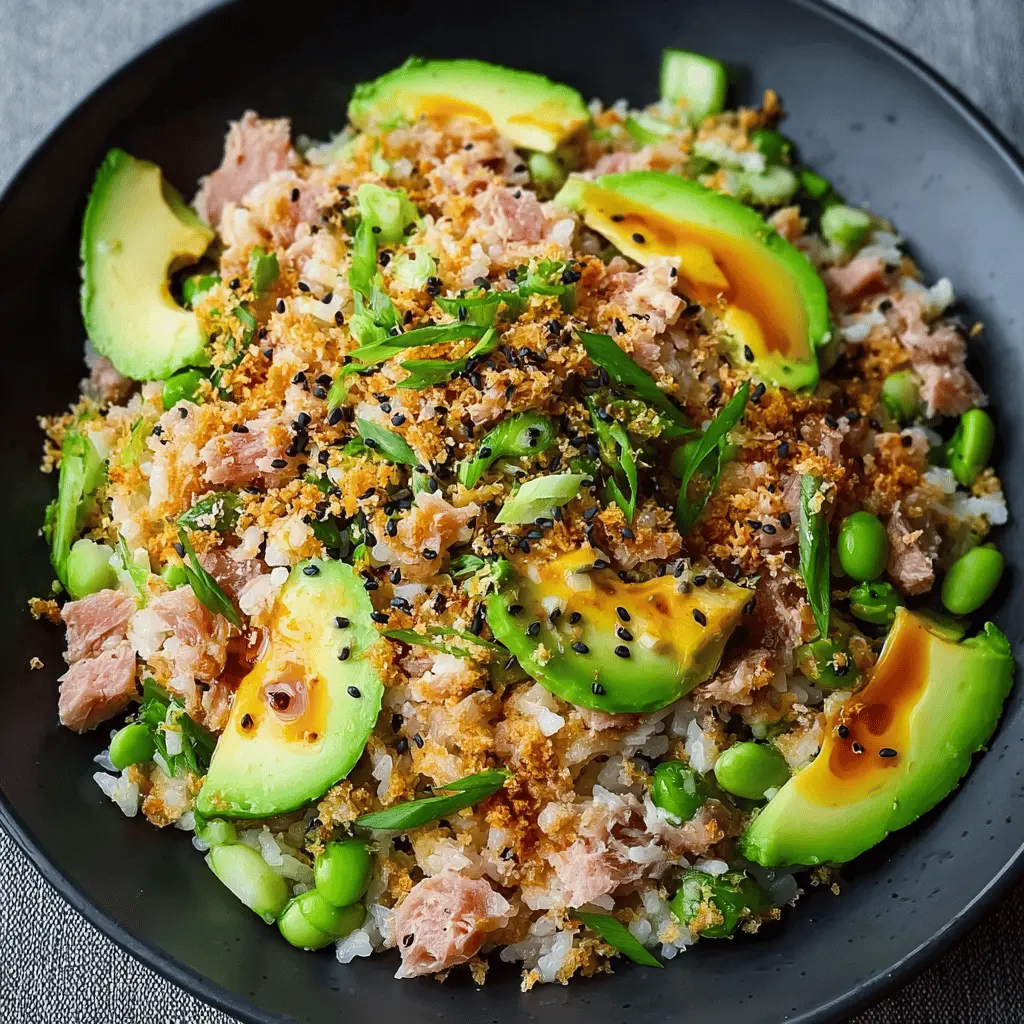 Crispy Rice Tuna Avocado Salad Recipe