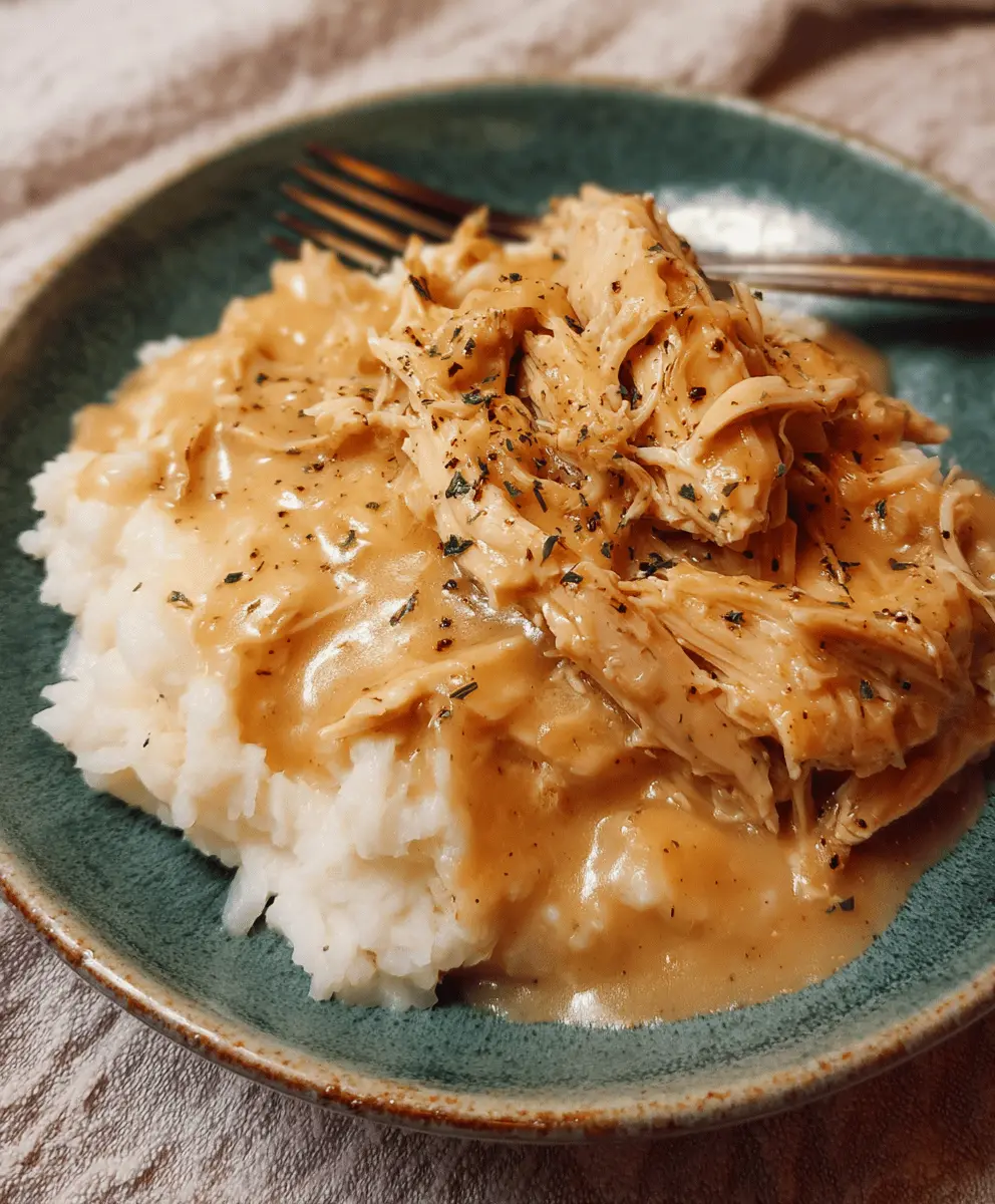 Easy Shredded Chicken with Creamy Gravy