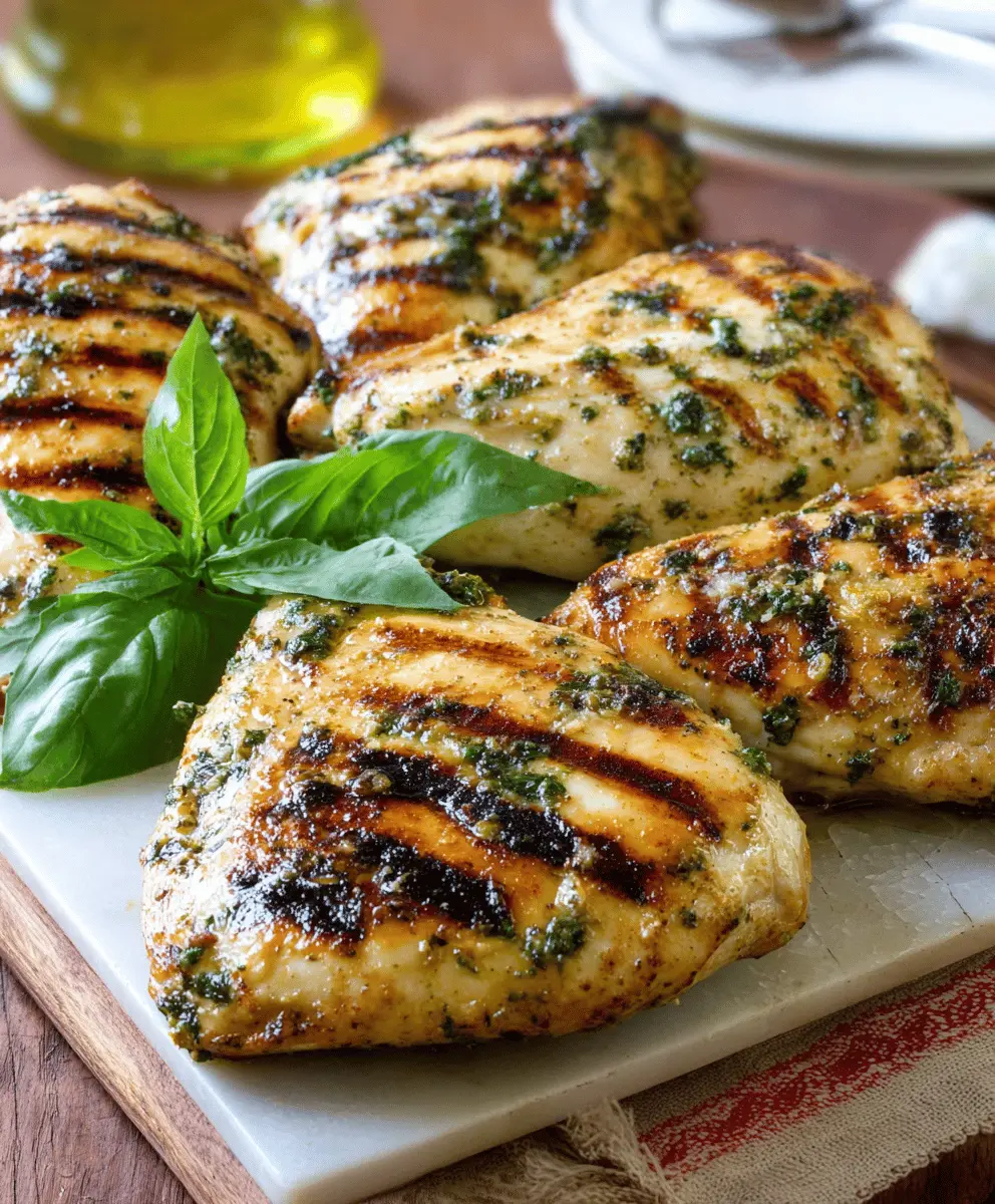 Grilled Basil Garlic Chicken Breasts Recipe