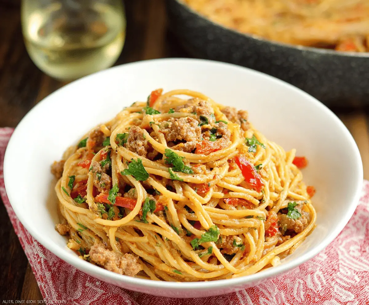 Creamy One-Pot Spaghetti with Italian Sausage
