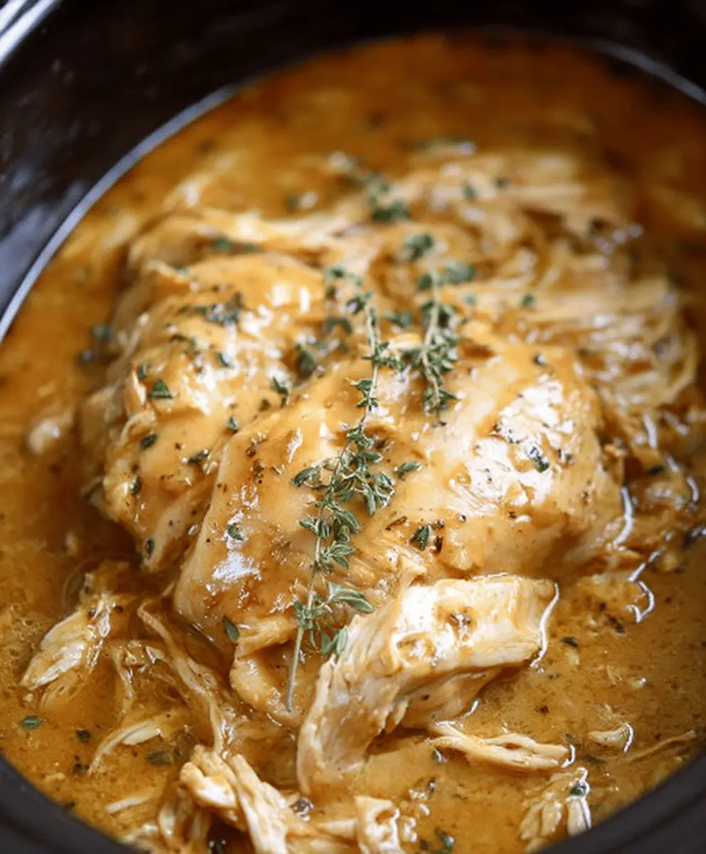Easy Crockpot Chicken and Creamy Gravy Recipe
