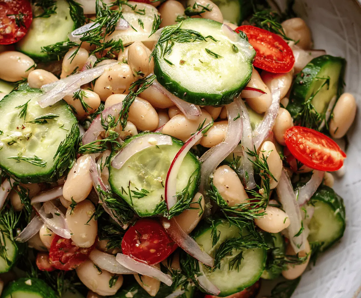 Refreshing Dilly White Bean Cucumber Salad Recipe