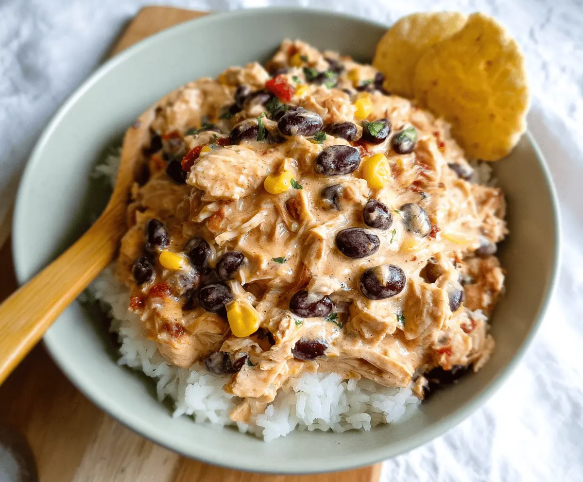 Healthy Creamy Crockpot Fiesta Chicken Recipe