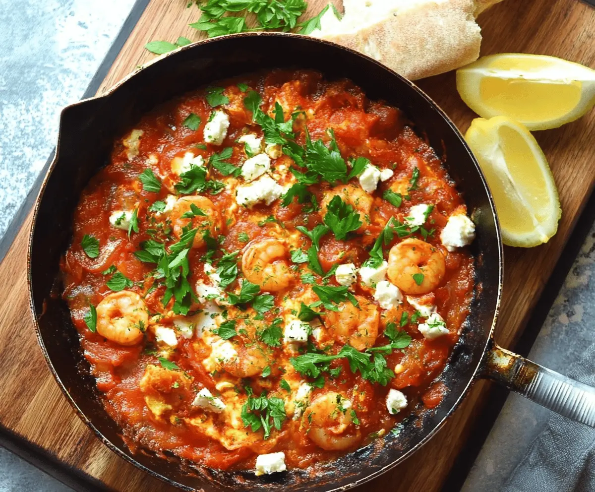 Easy Greek Prawn Saganaki Recipe with Feta