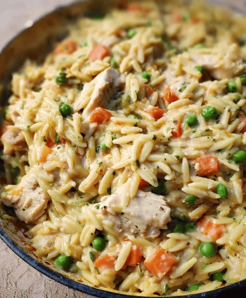 Creamy Chicken Pot Pie Orzo Recipe
