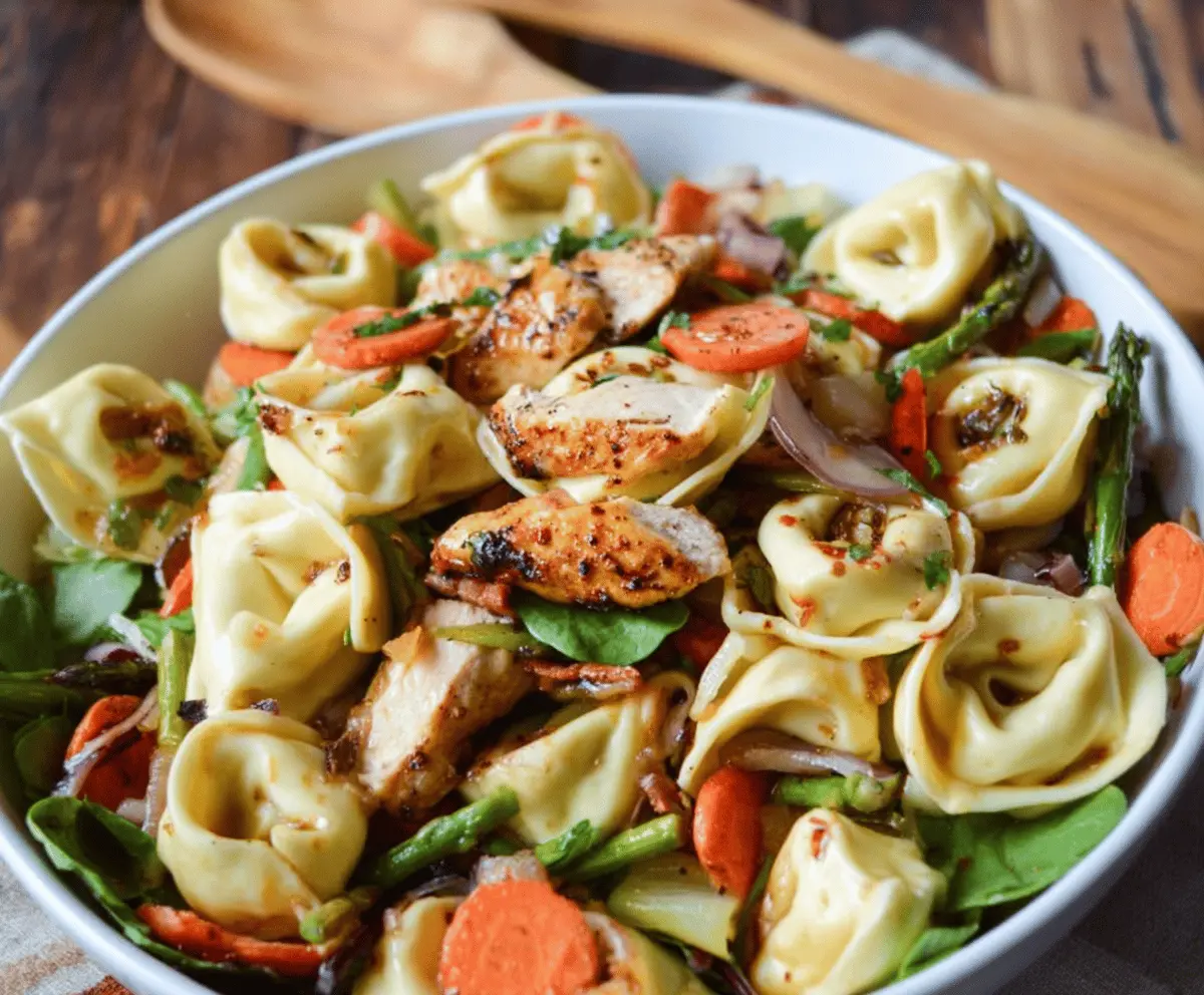 Warm Balsamic Chicken Tortellini Salad Recipe