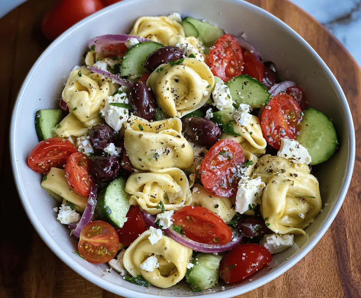 Easy Greek Tortellini Pasta Salad Recipe