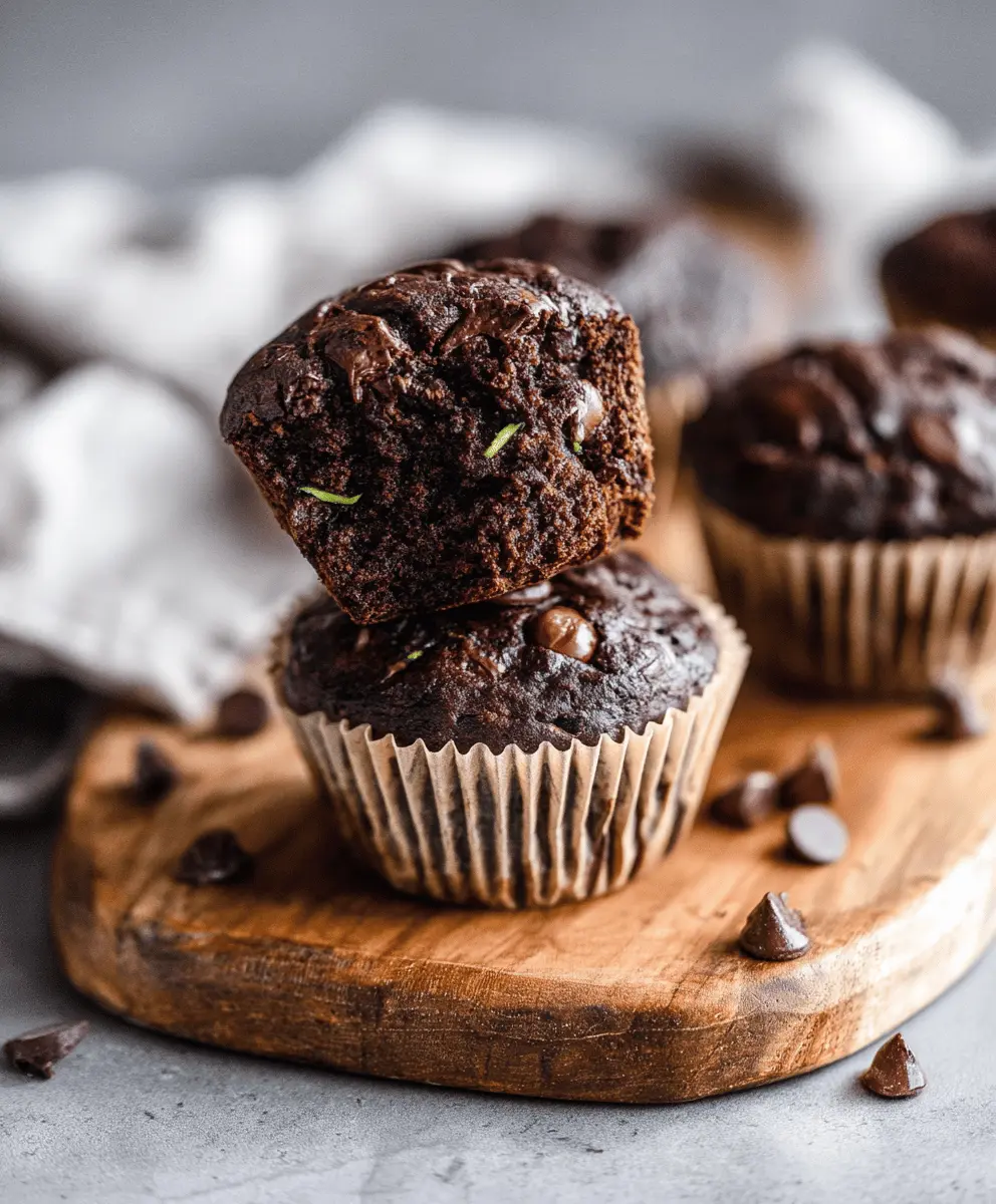 Healthy Moist Chocolate Zucchini Muffins Recipe