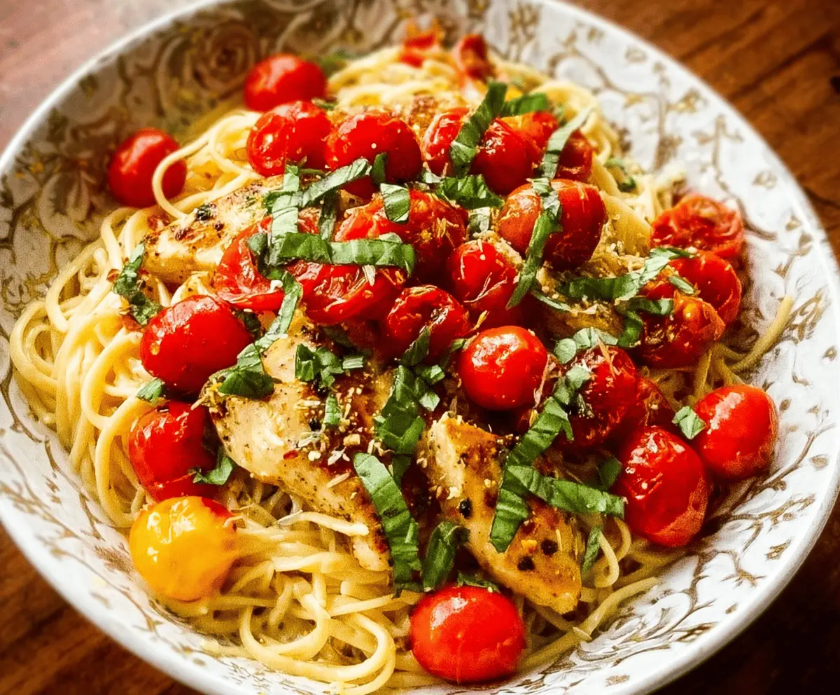 Easy Chicken Pasta with Cherry Tomatoes and Basil