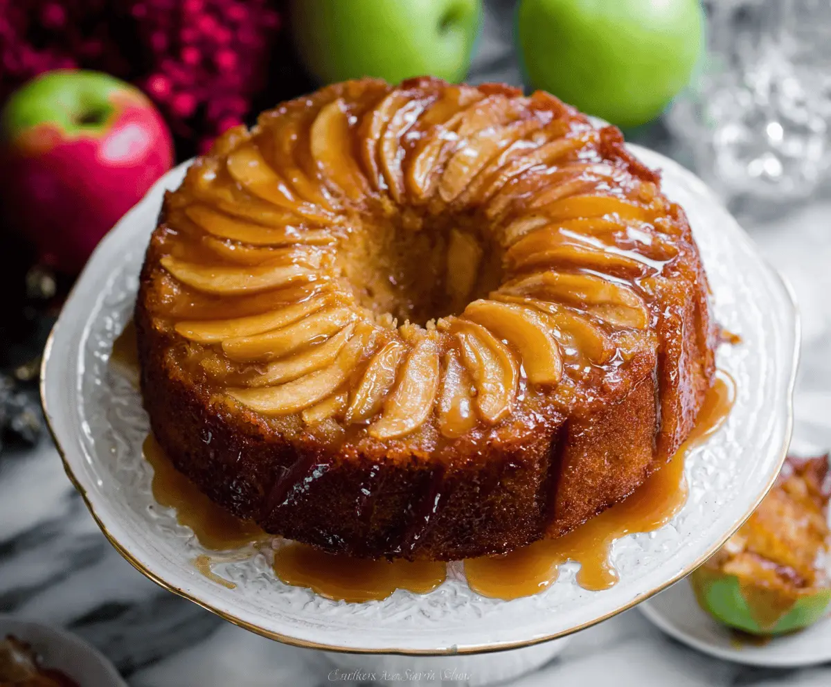 Easy Caramel Apple Upside Down Bundt Cake
