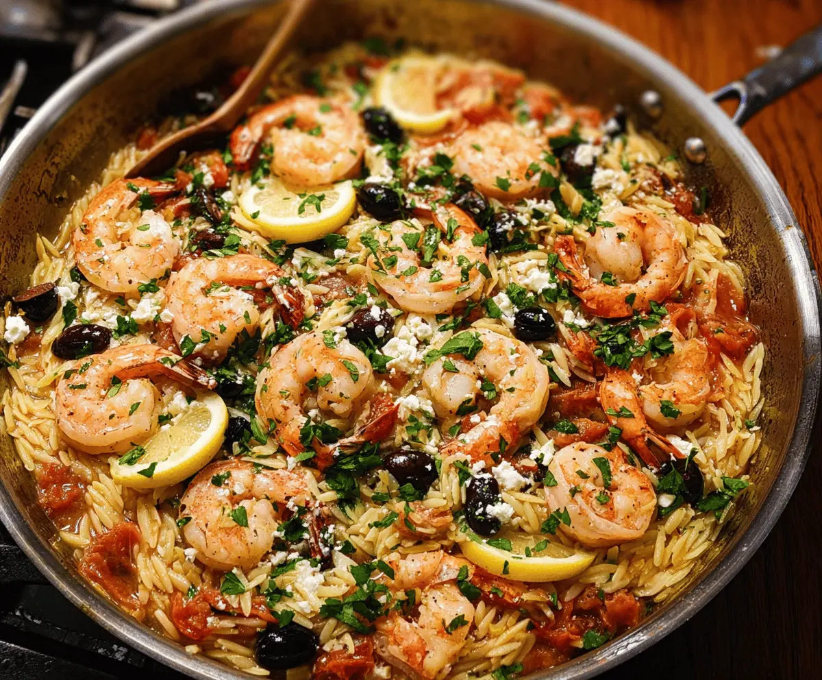 Easy Greek Shrimp with Orzo, Feta, and Olives