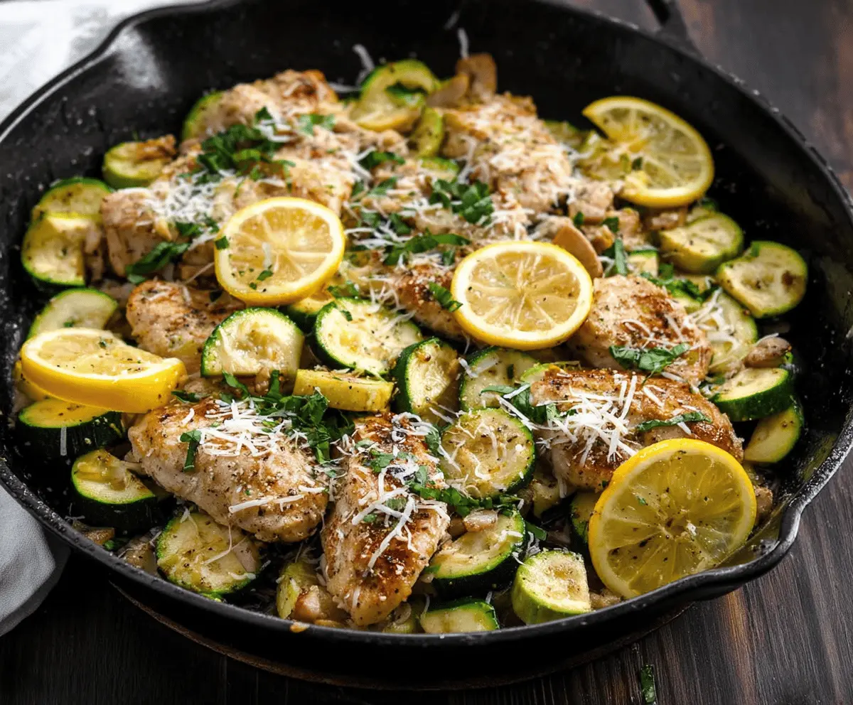Easy Skillet Lemon Parmesan Chicken with Zucchini