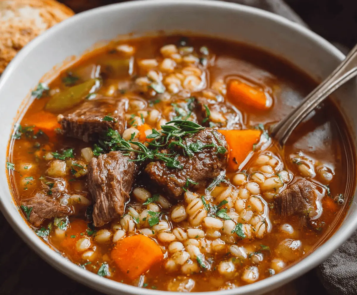 Hearty Beef Barley Soup Recipe for Cozy Nights